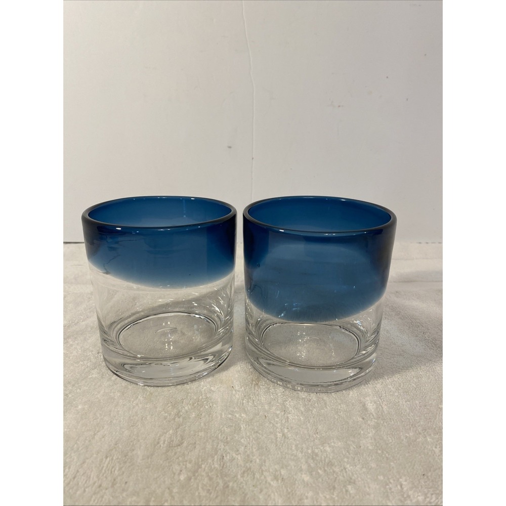 2 4" Artland Had Blown Lowball Glasses